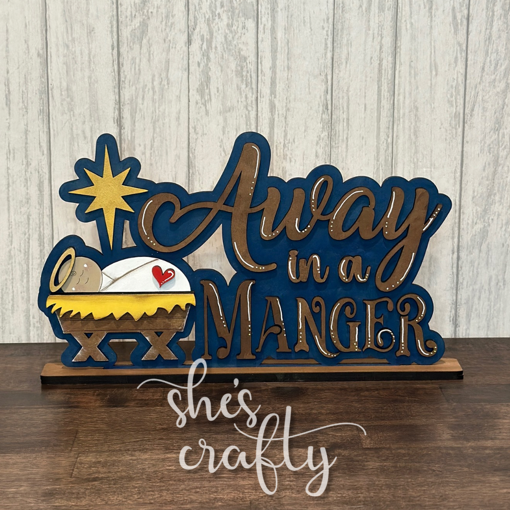 Away In a Manger Shelf Sitter
