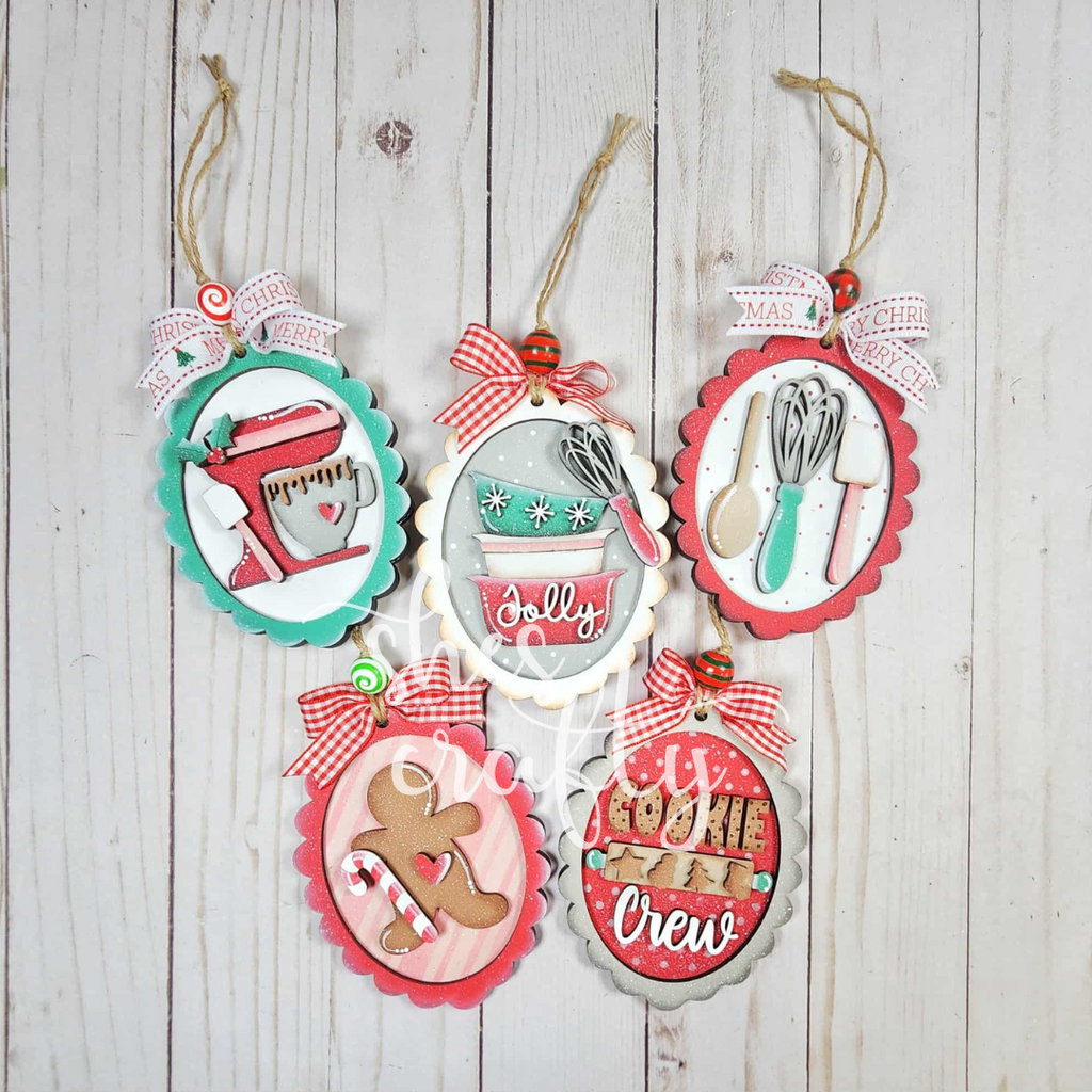 Christmas Baking Ornament Gift Card Holder Set