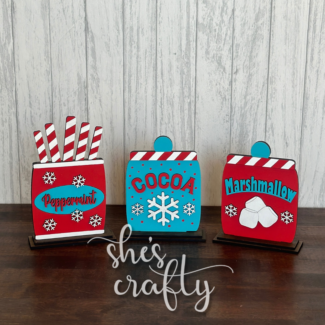 Hot Cocoa Bar Shelf Sitter Signs