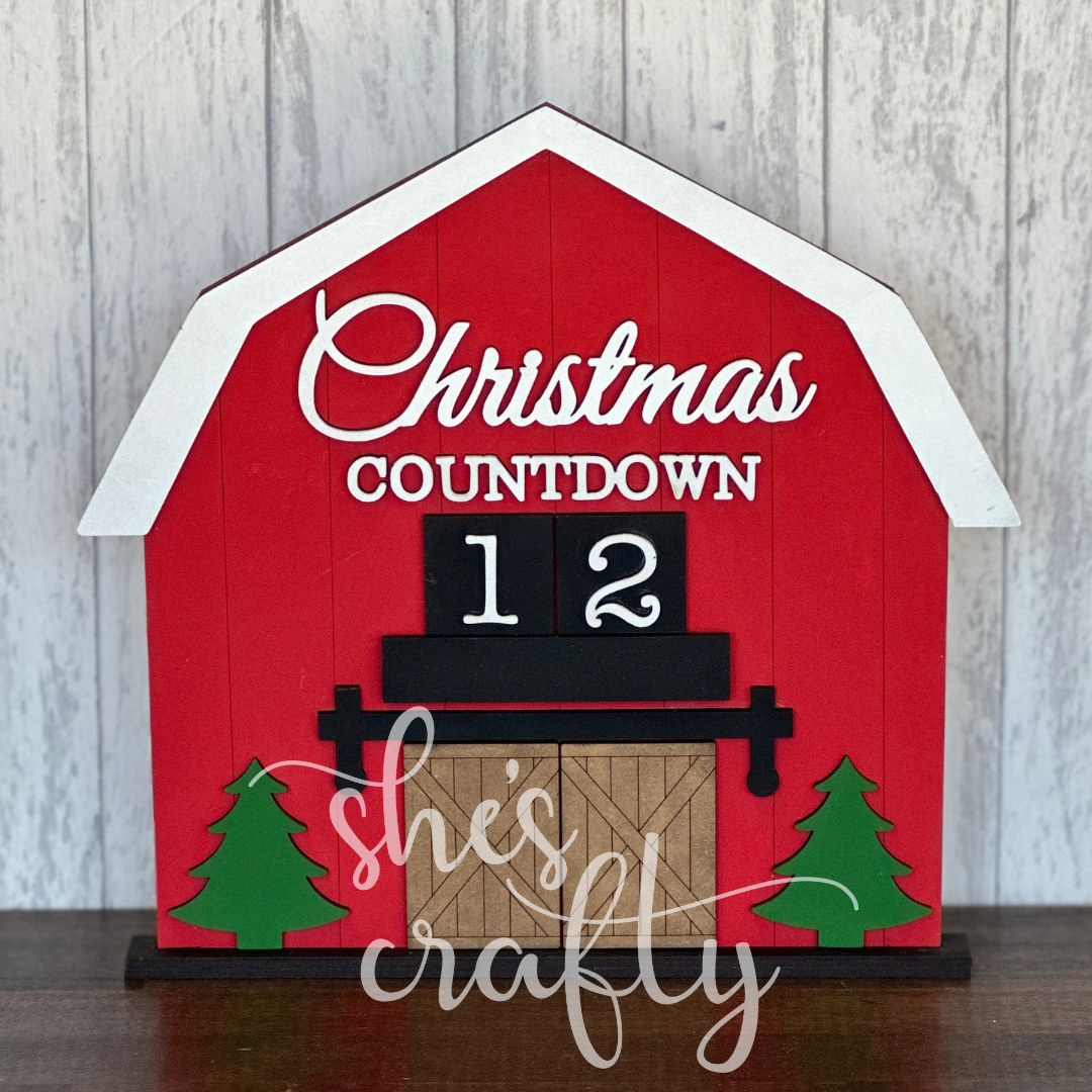 Countdown to Christmas Barn Shelf Sitter