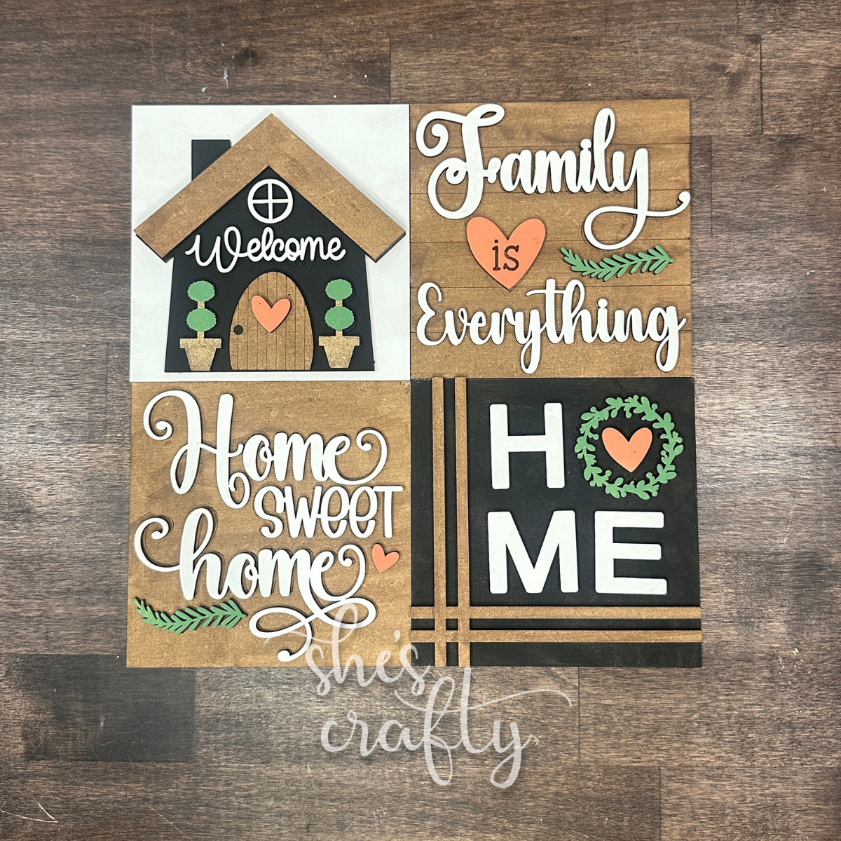 Family Home 4 Inch Sign Set