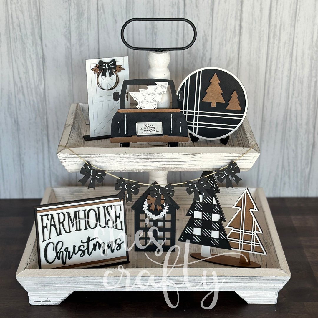 Farmhouse Christmas Tiered Tray Kit