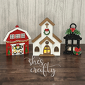 Farmhouse Votive Holder Shelf Sitter Set