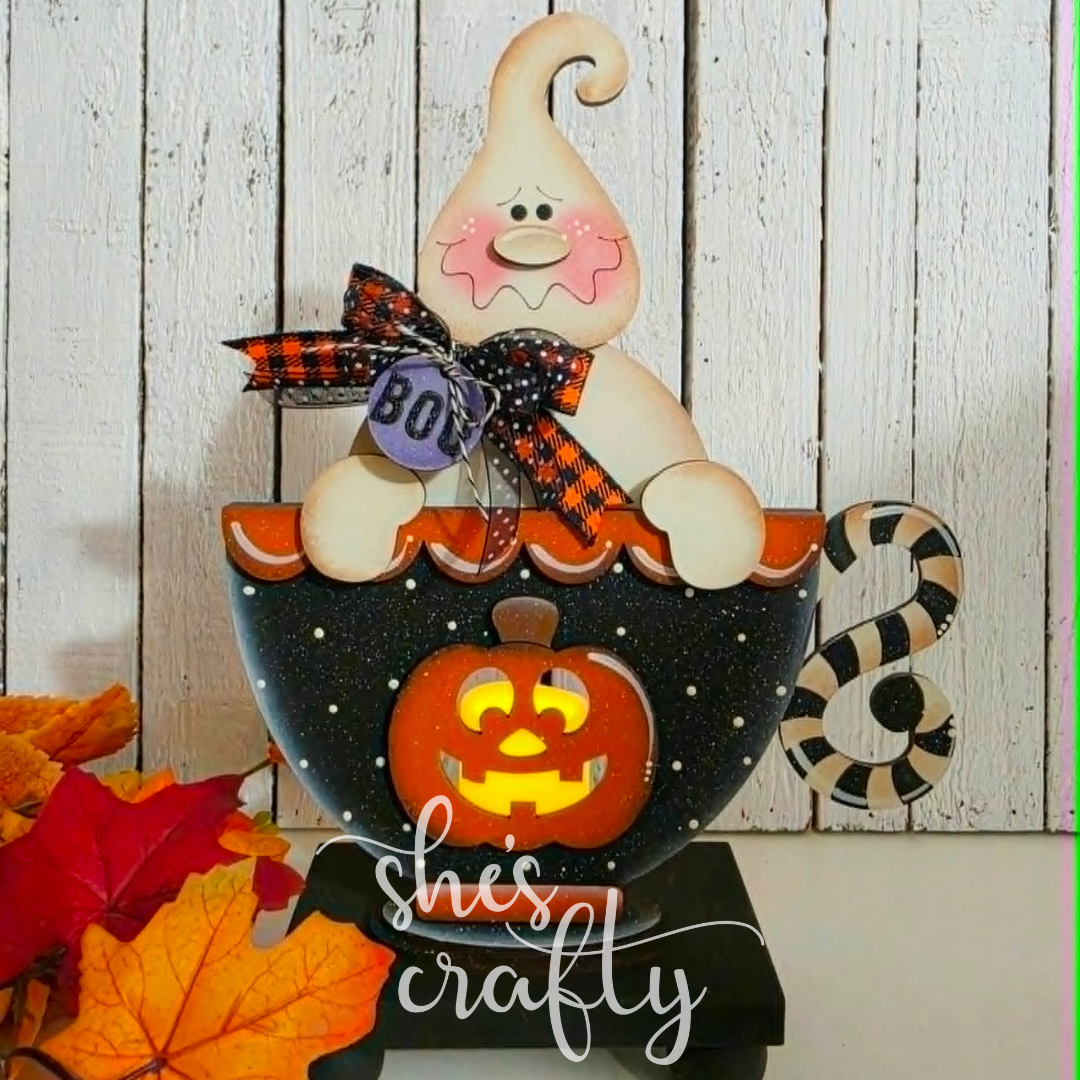 Ghost Tea Cup Shelf Sitter