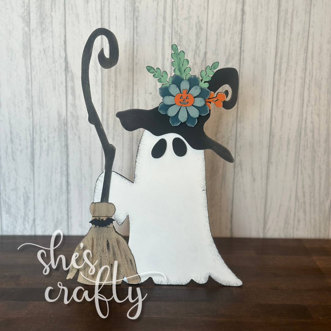 Ghost Witch with Broomstick