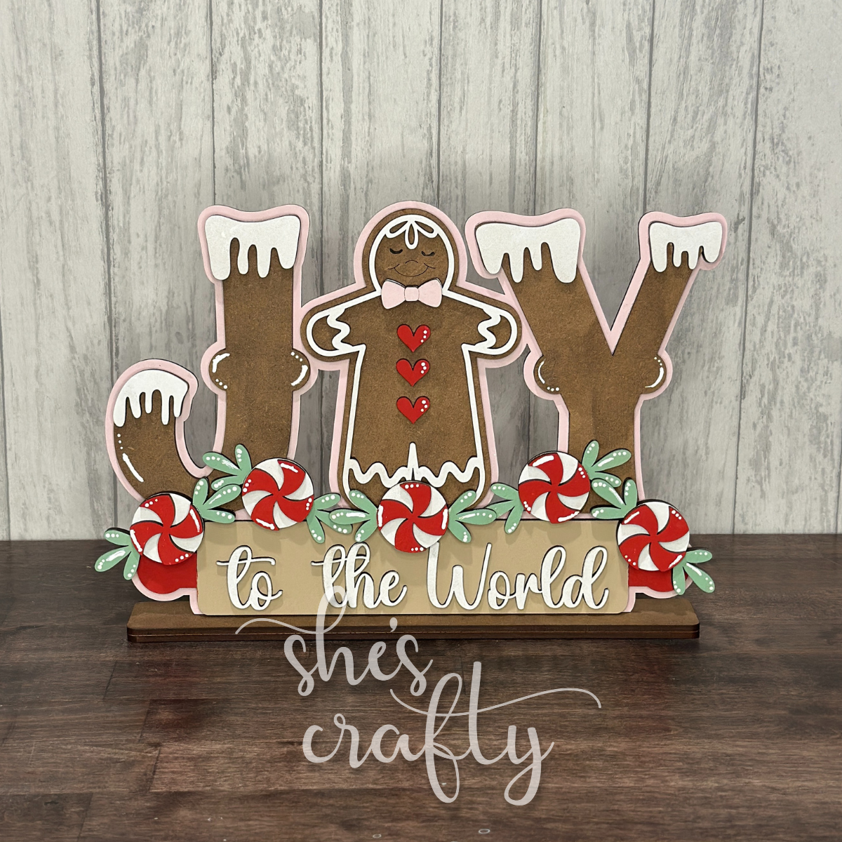 Gingerbread Joy To The World Shelf Sitter