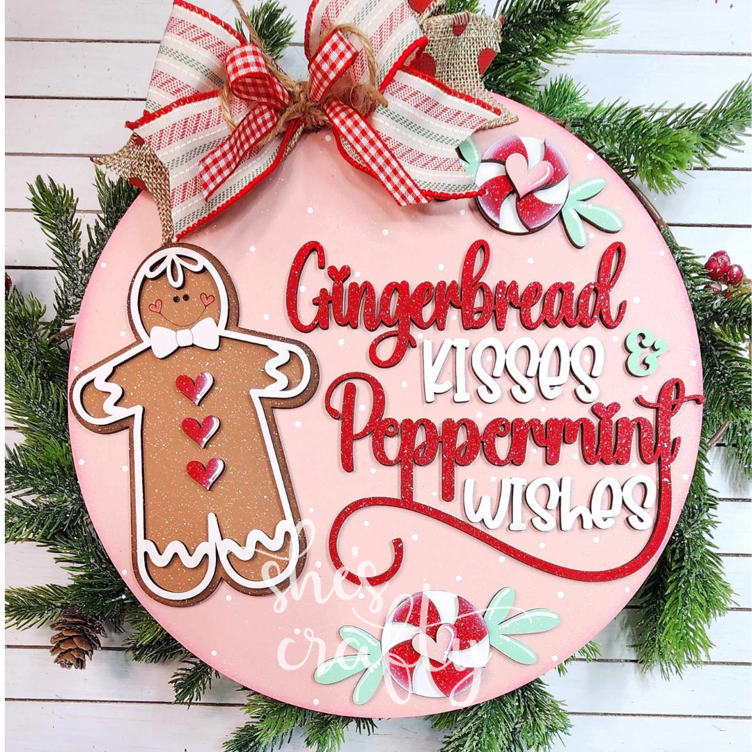 Gingerbread Kisses and Peppermint Wishes Round