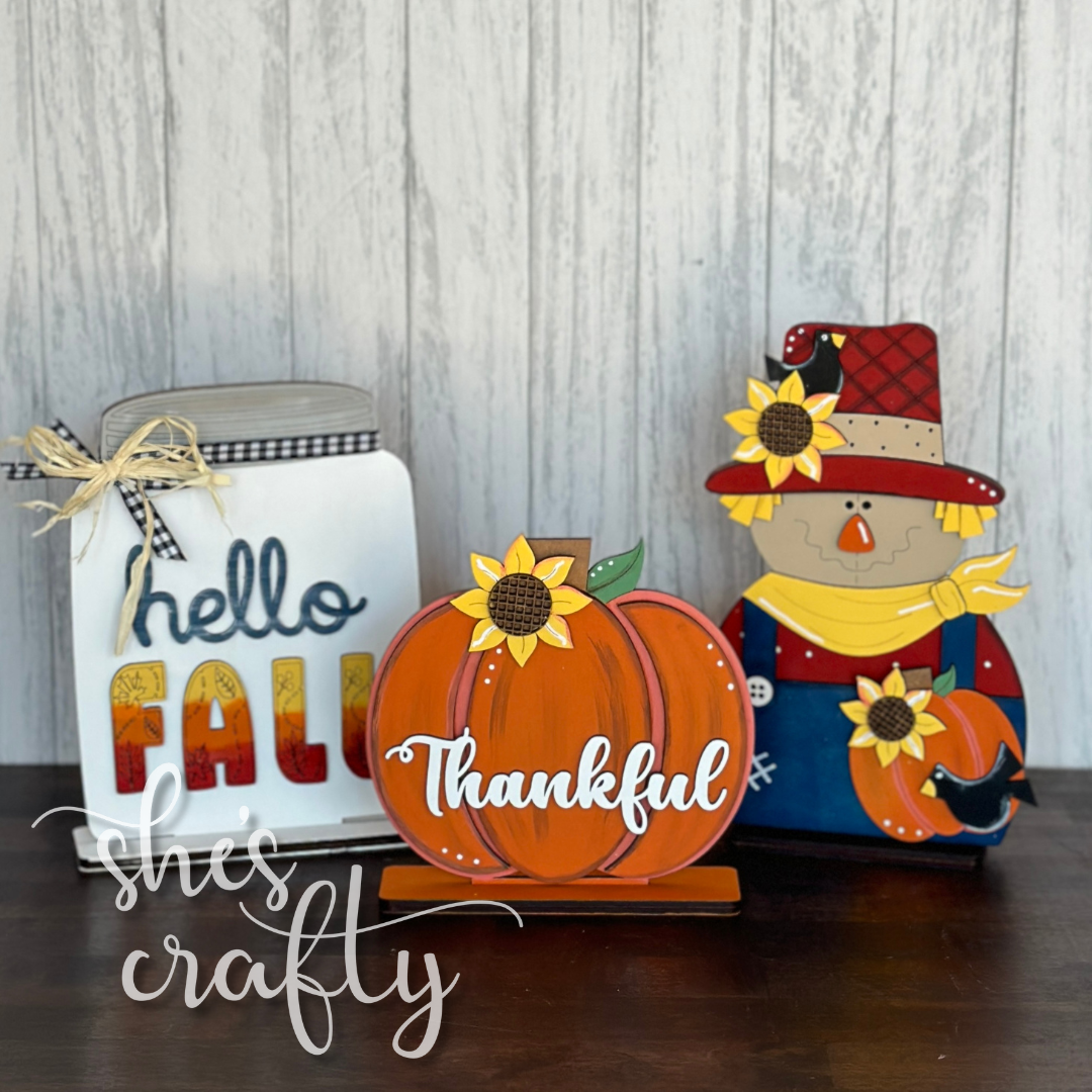 Hello Fall Shelf Sitter Trio