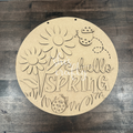 Hello Spring Ladybug Round