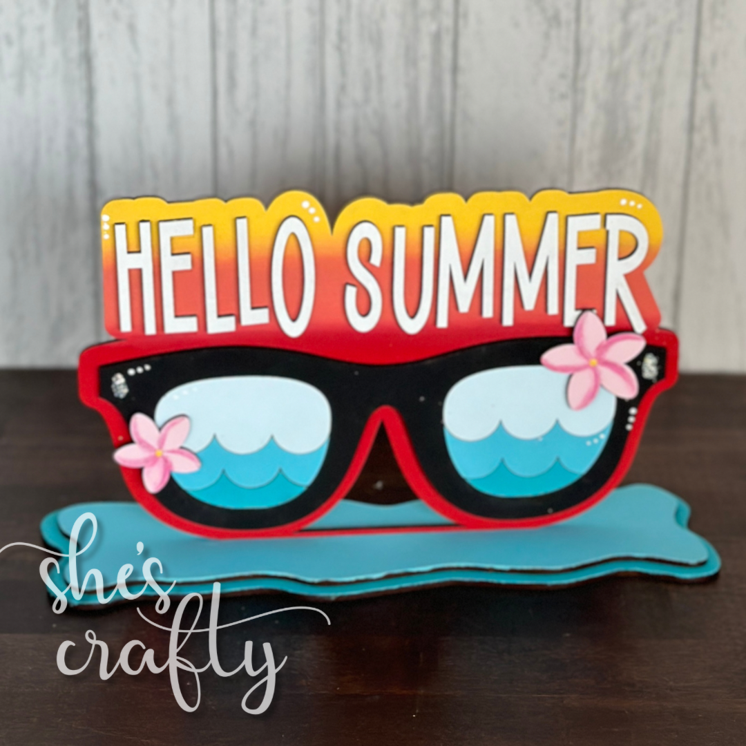 Hello Summer Sunglasses Shelf Sitter