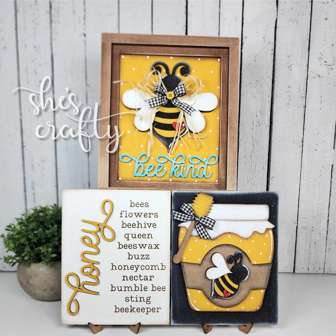 Honey Bee Sign Trio