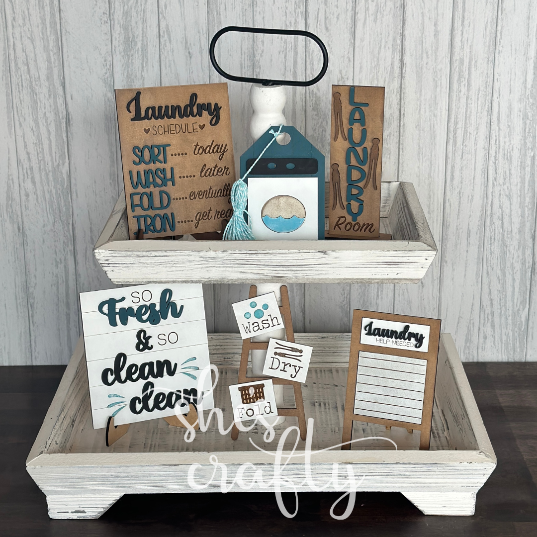 Laundry Room Tiered Tray Kit