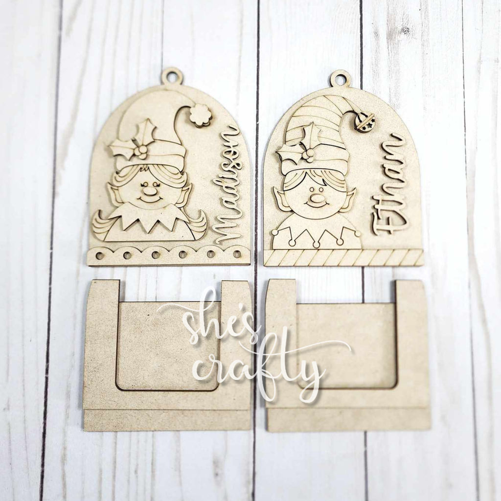 Personalized Elf Ornament Gift Card Holder