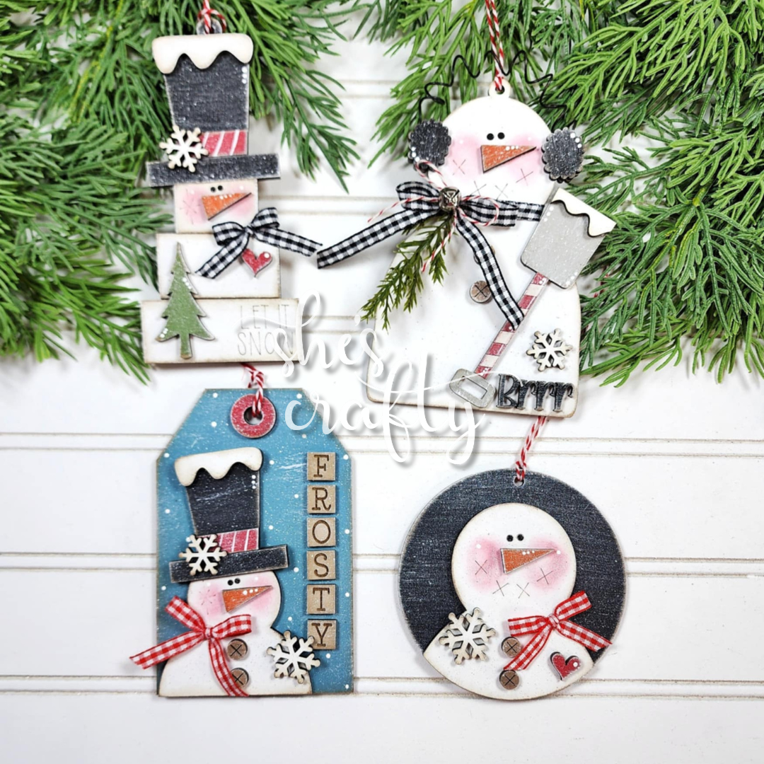 Prim Snowman Ornament Bundle