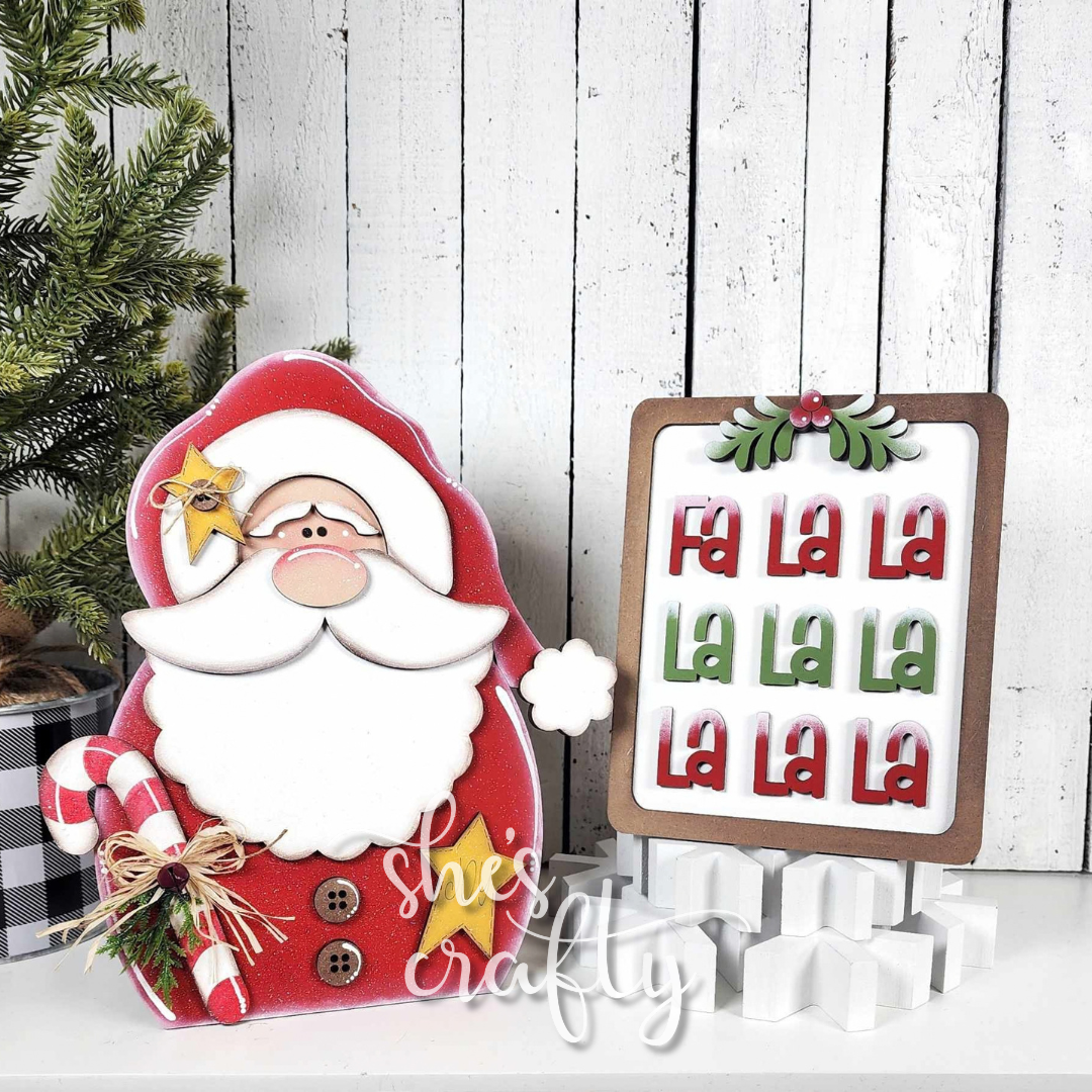Santa Sitter and Fa La La Christmas Sign