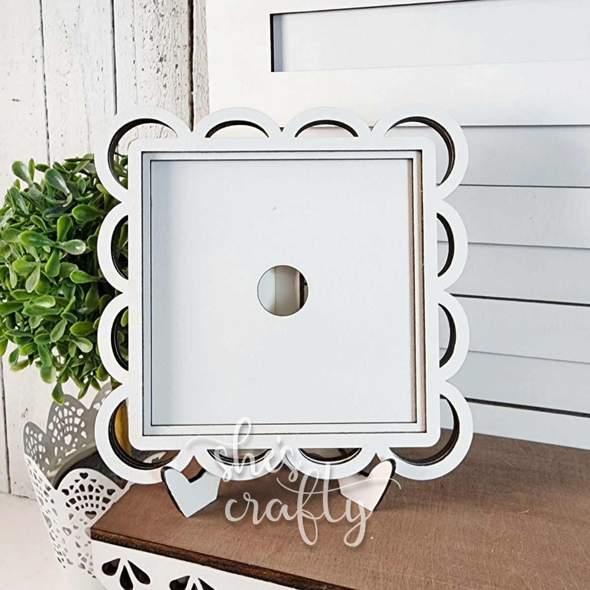 Scalloped Lace Frame for 4 Inch Signs