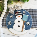 Hello Winter Snowman Round