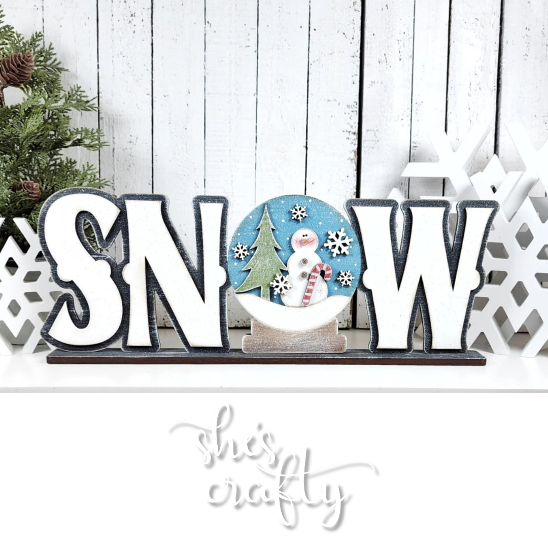 Snowman Snow Globe Shelf Sitter