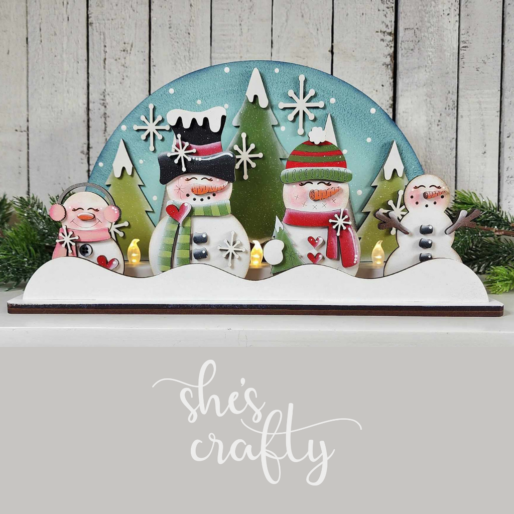 Snowman Tea Light Shelf Sitter