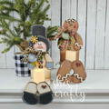 Snowman and Gingerbread Votive Holder Set