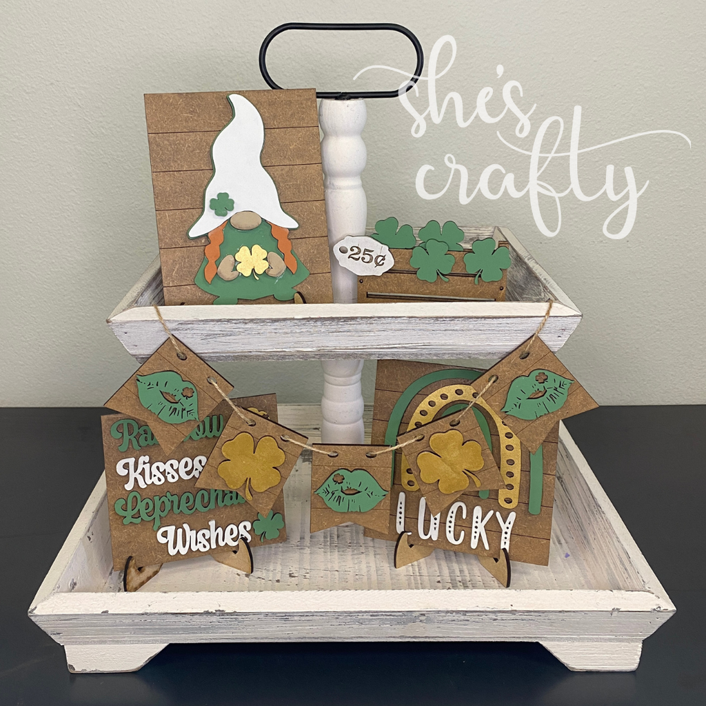 St. Patrick's Day Gnome Tiered Tray Kit
