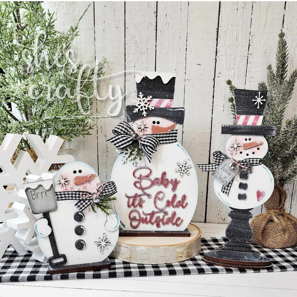 Standing Snowman Trio