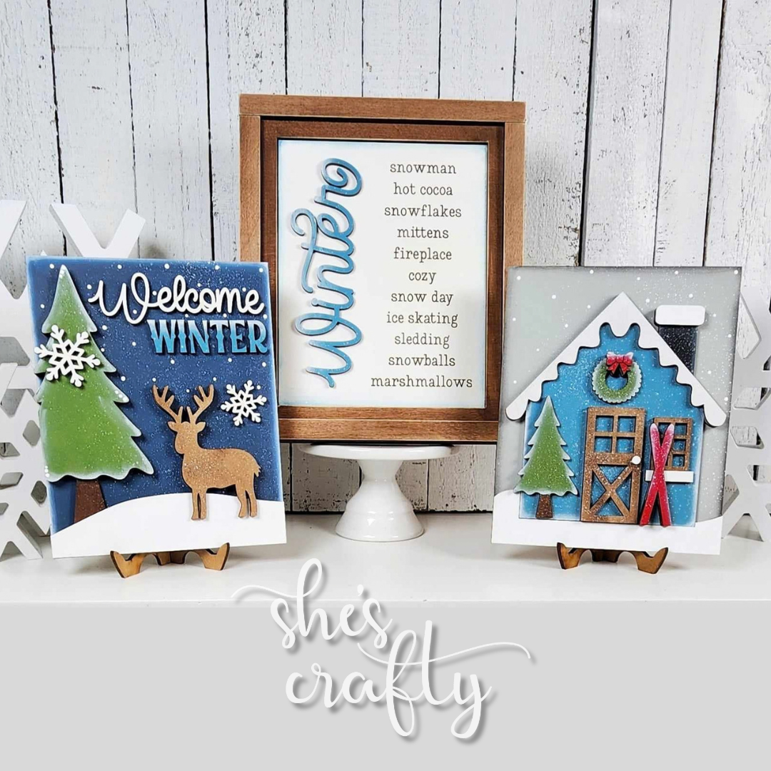 Welcome Cabin Sign Trio