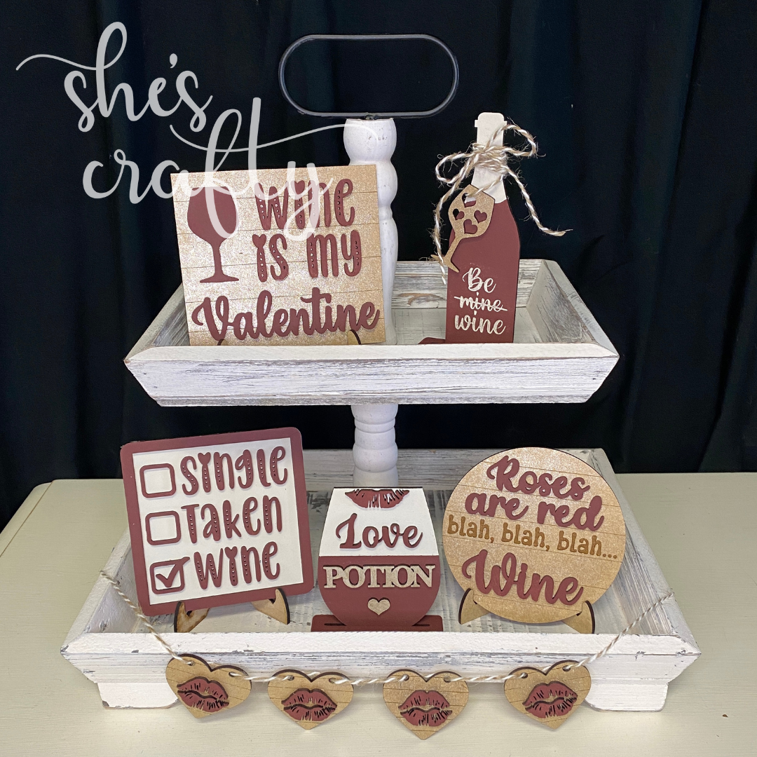 Wine is My Valentine Tiered Tray Kit